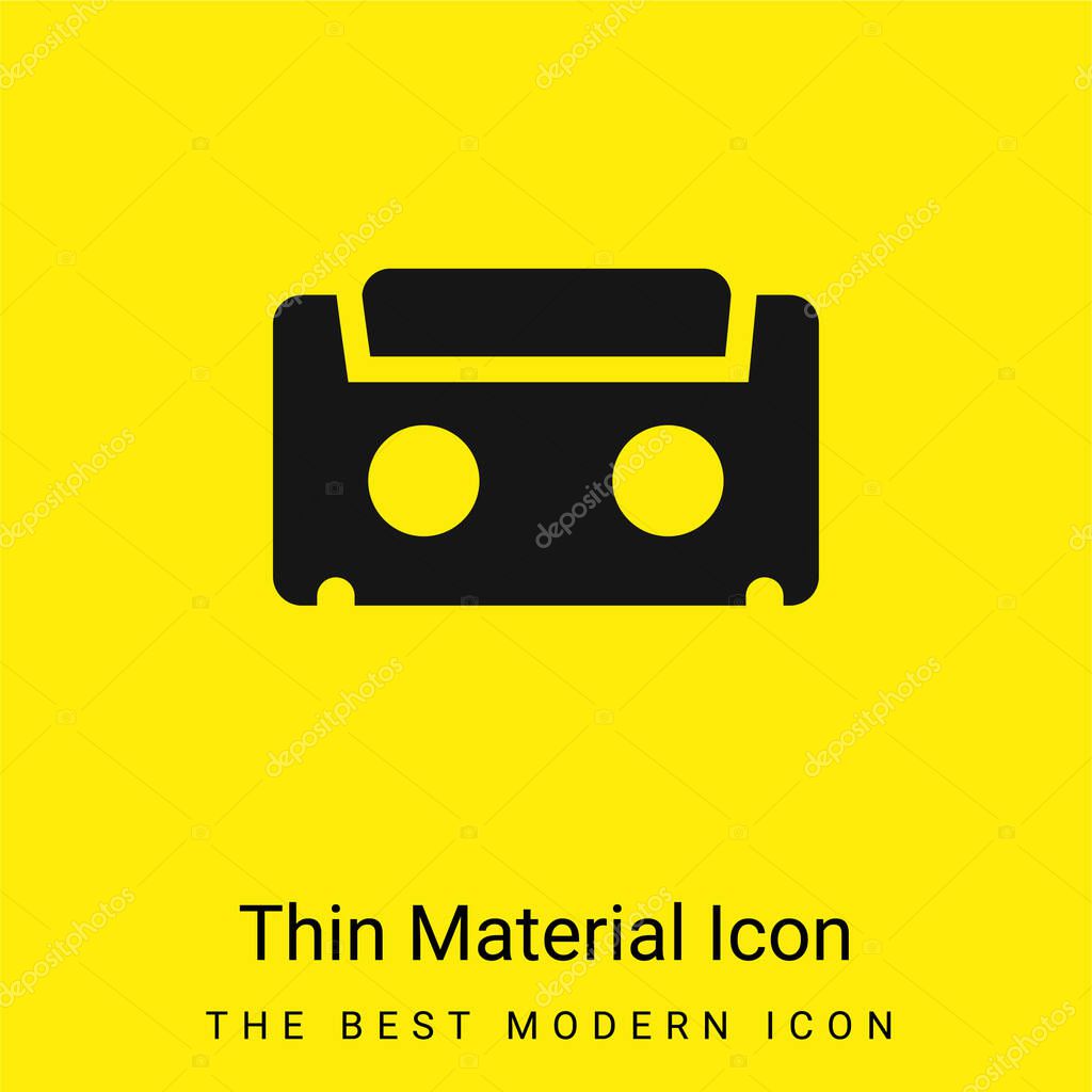 Audiotape minimal bright yellow material icon