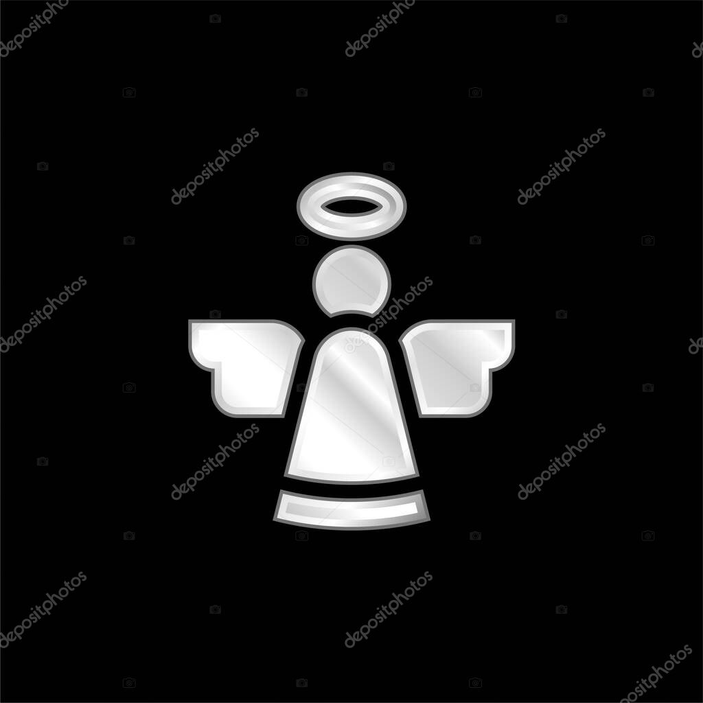 Angel silver plated metallic icon