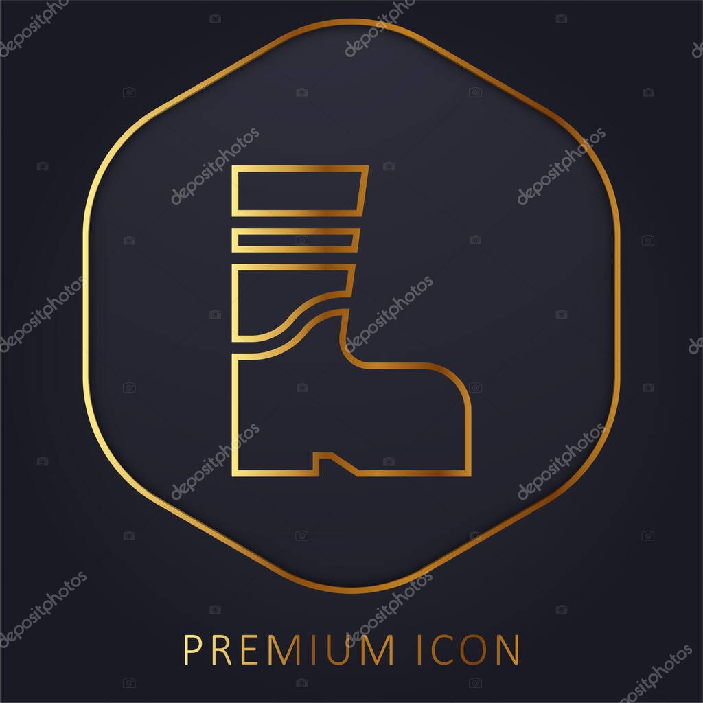 Boots golden line premium logo or icon