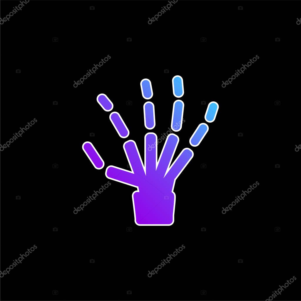 Bone Hand blue gradient vector icon