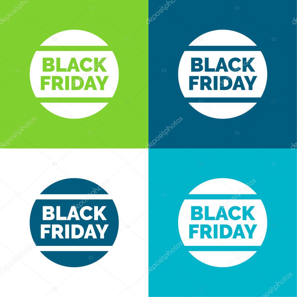 Black Friday Flat four color minimal icon set