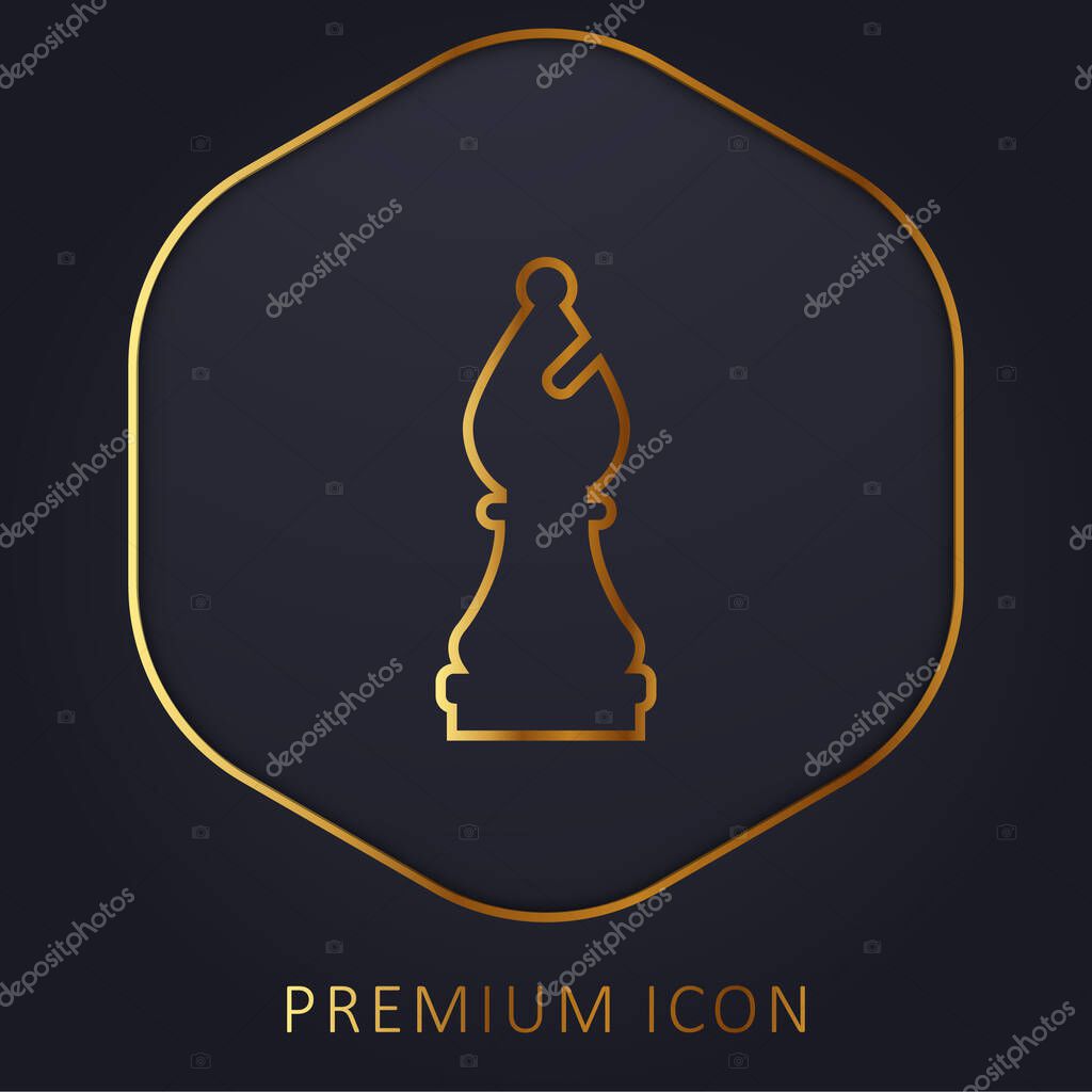 Bishop golden line premium logo or icon