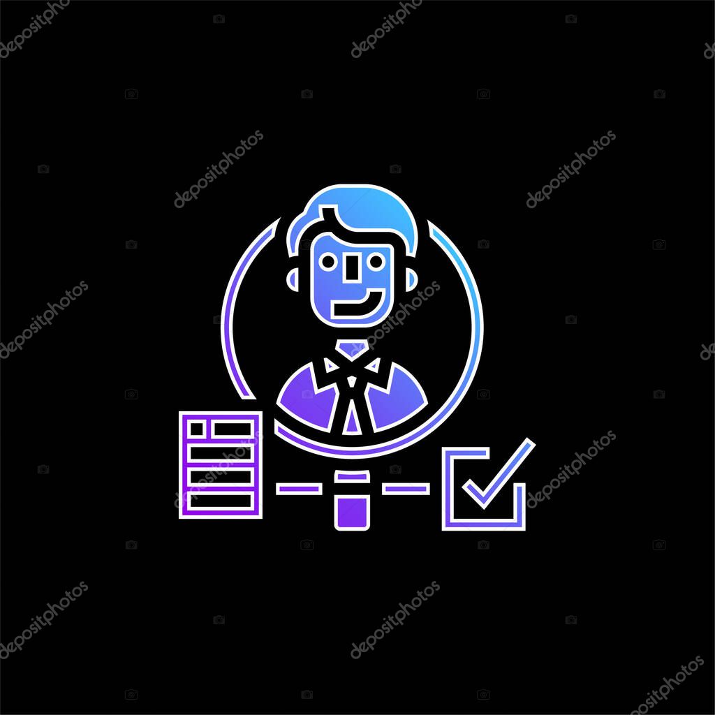 Background Check blue gradient vector icon