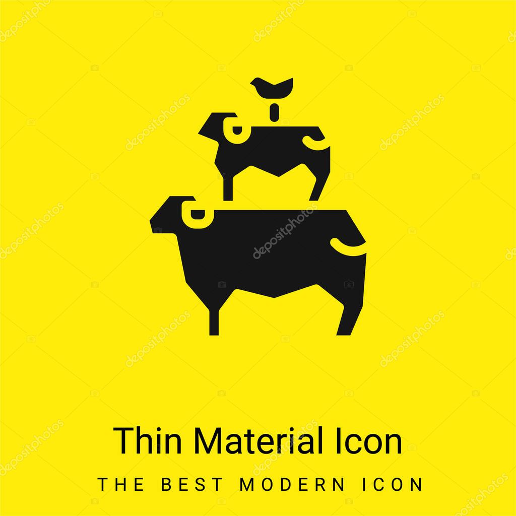 Animals minimal bright yellow material icon