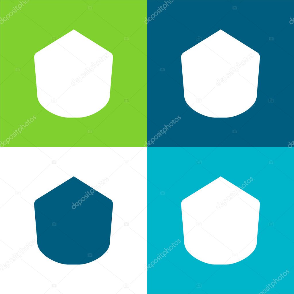 Black Polygonal Shape Flat four color minimal icon set