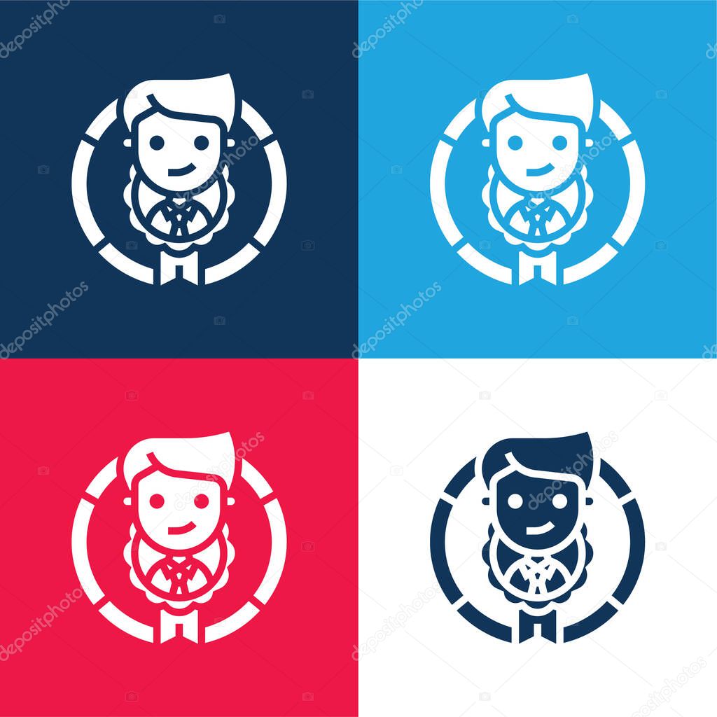 Appraisal blue and red four color minimal icon set