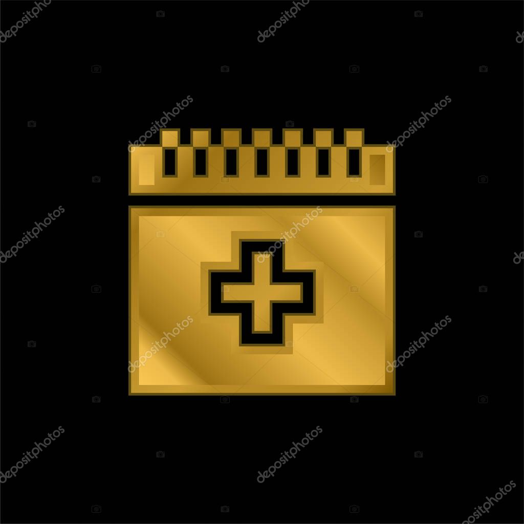 Blood gold plated metalic icon or logo vector