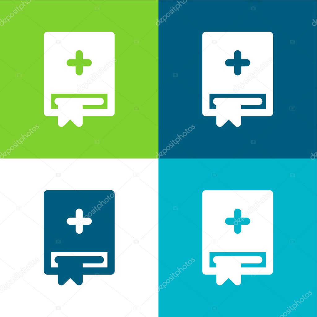 Appointment Book Flat four color minimal icon set