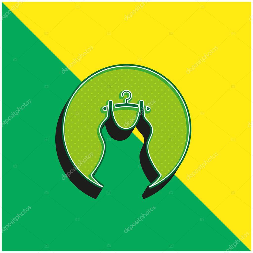 All About Style Green and yellow modern 3d vector icon logo