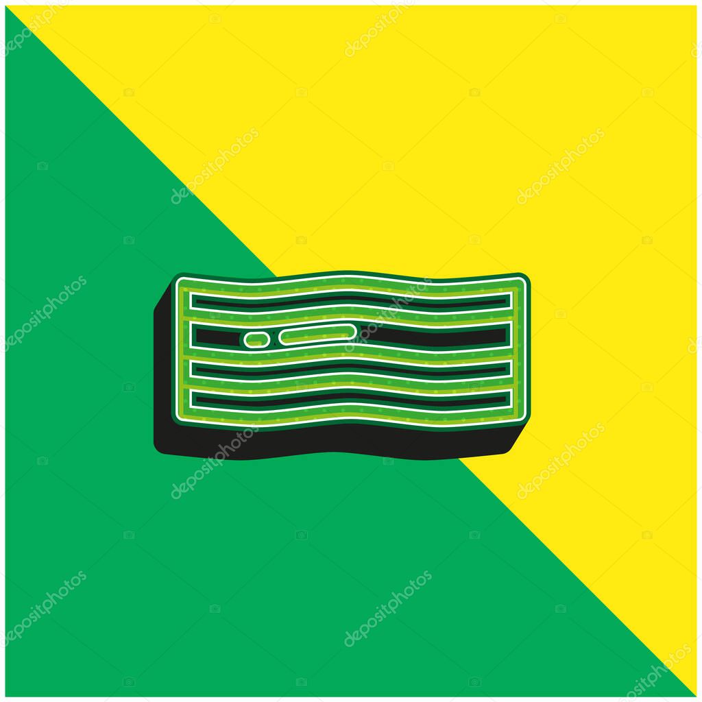 Bacon Green and yellow modern 3d vector icon logo