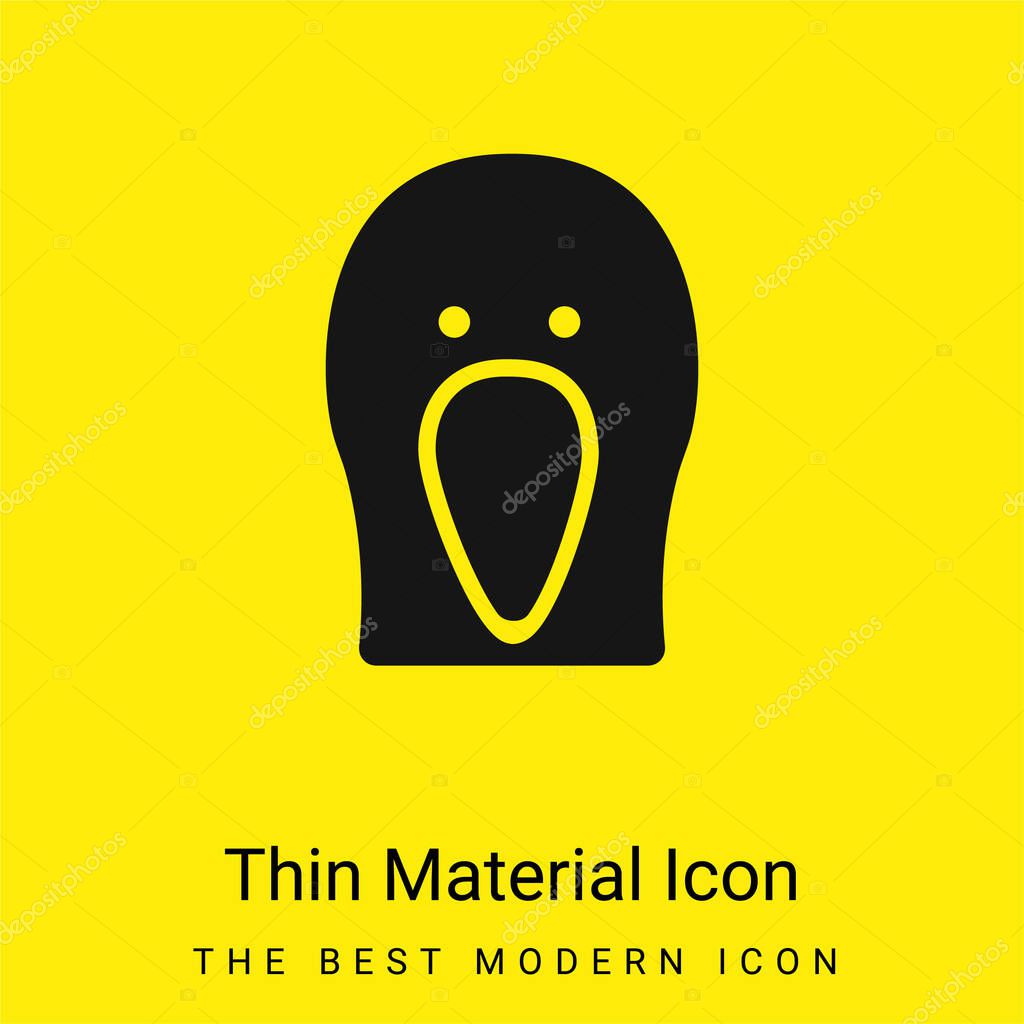 Bird Black Head Front minimal bright yellow material icon