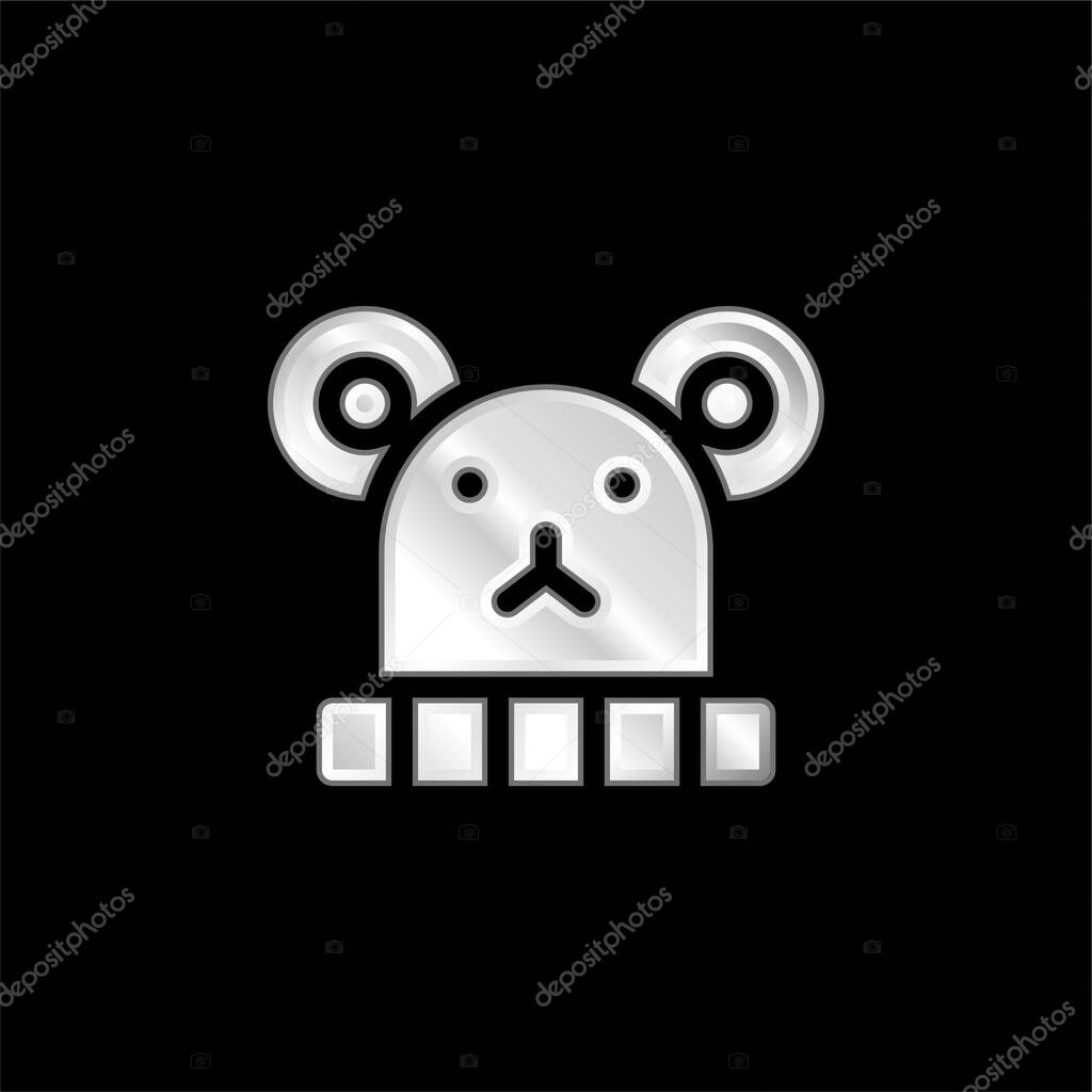 Baby Hat silver plated metallic icon