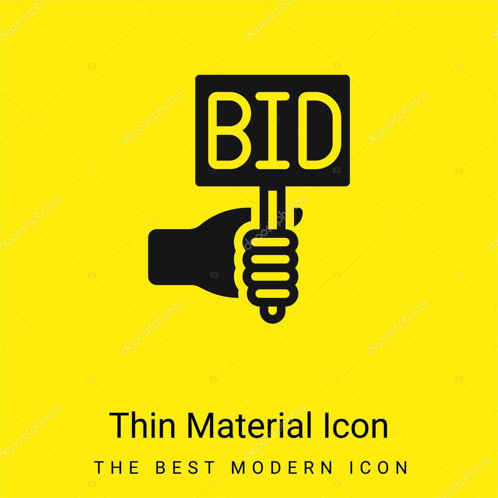 Bid minimal bright yellow material icon