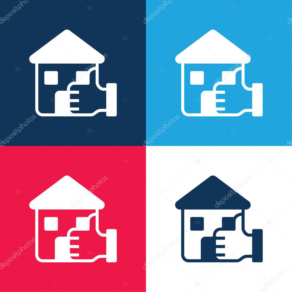 Best Choice blue and red four color minimal icon set