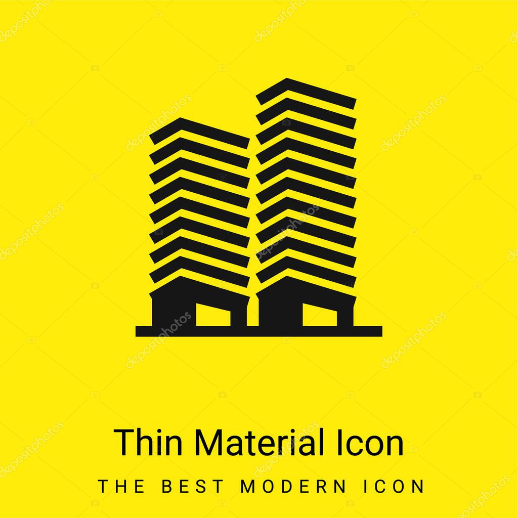 Apartments minimal bright yellow material icon