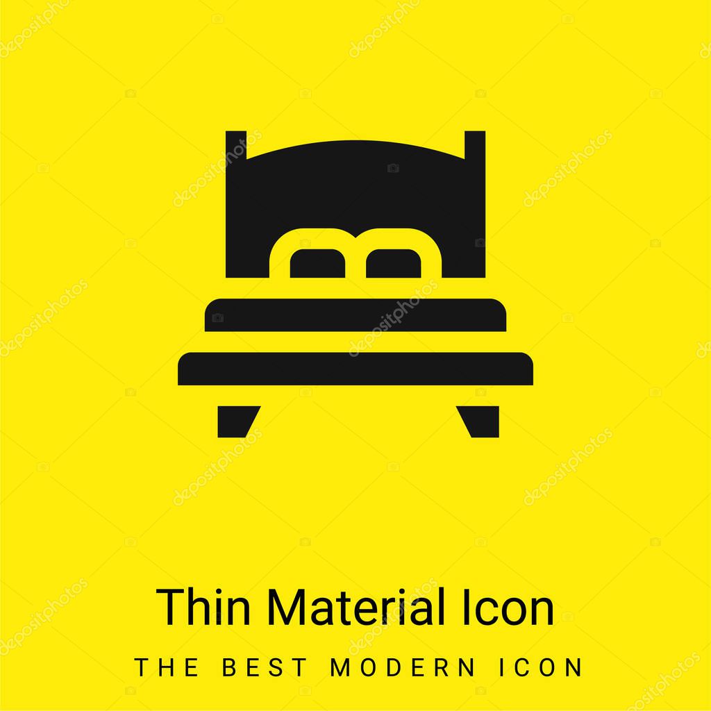 Bed minimal bright yellow material icon
