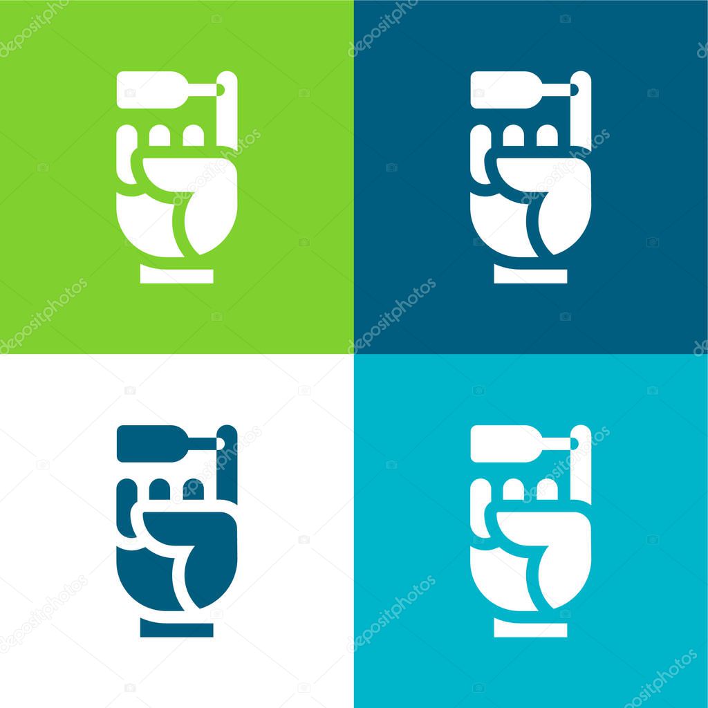 Blood Test Flat four color minimal icon set