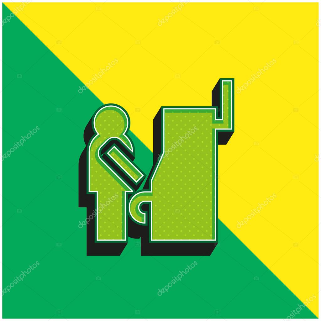 Atm Green and yellow modern 3d vector icon logo