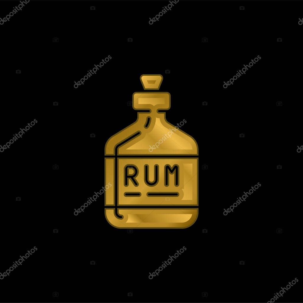 Alcohol gold plated metalic icon or logo vector