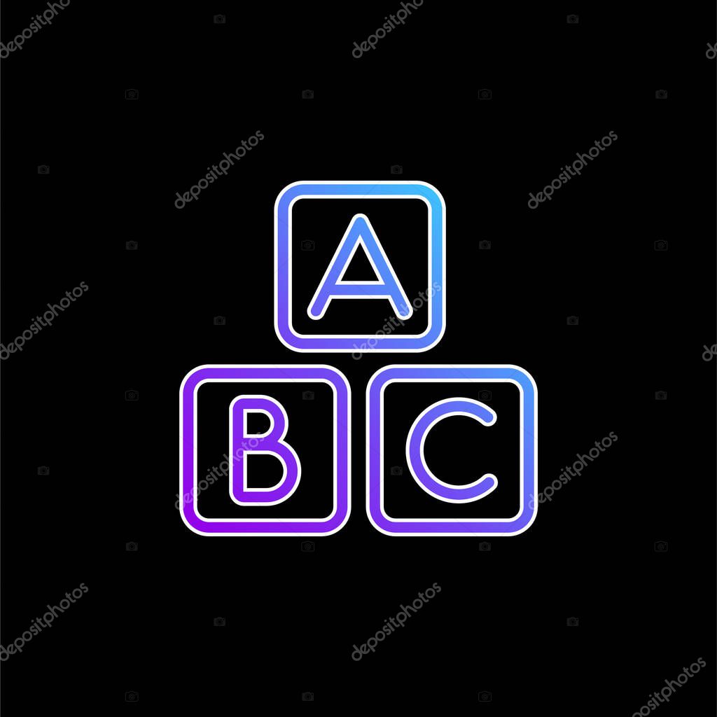 ABC Squares blue gradient vector icon