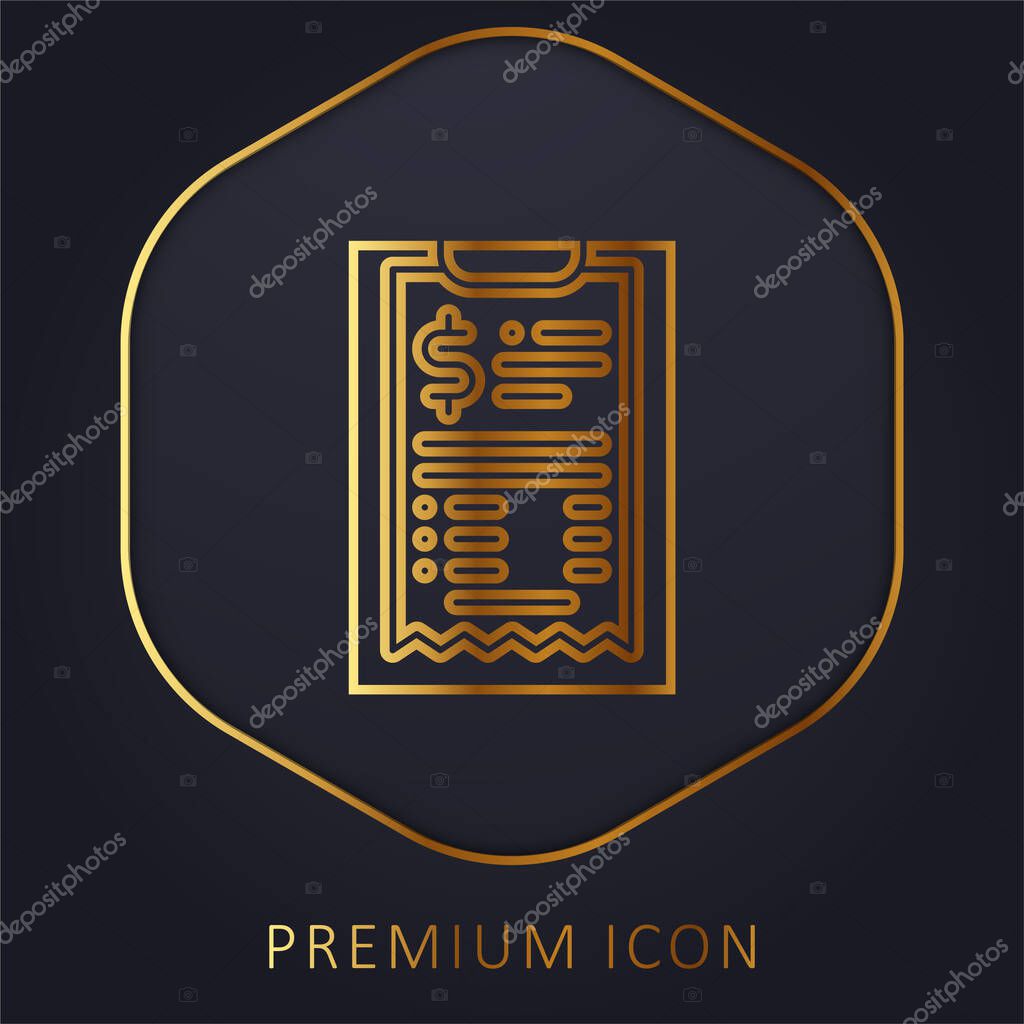 Bill golden line premium logo or icon