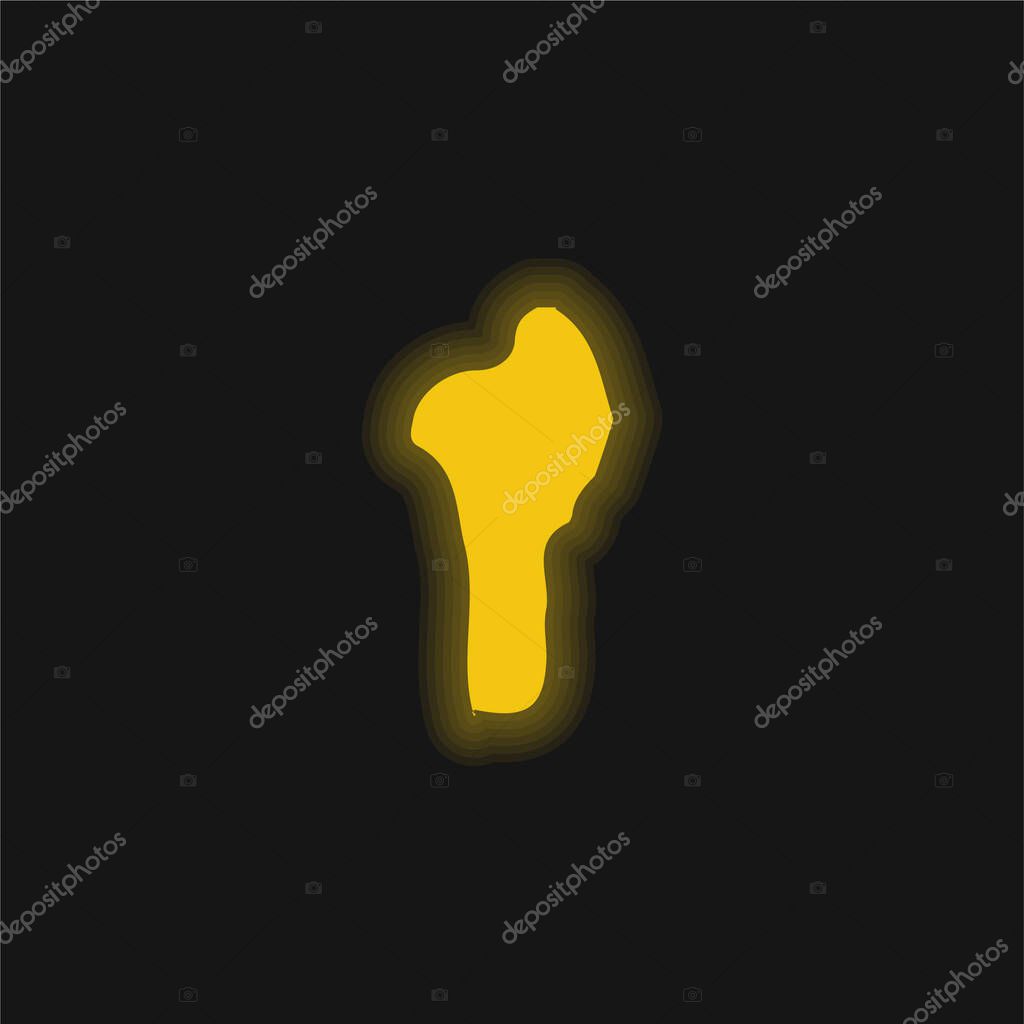 Benin yellow glowing neon icon