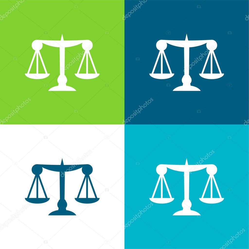 Balance Flat four color minimal icon set