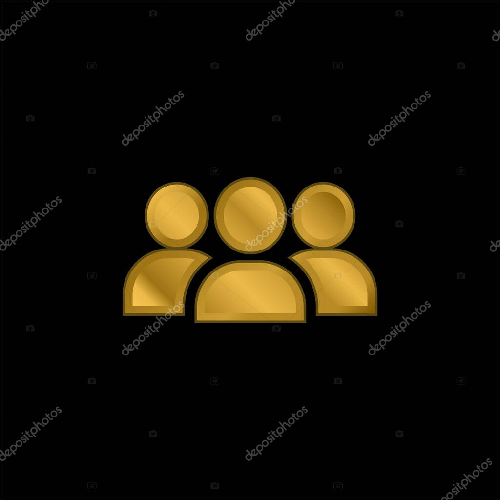 Audience gold plated metalic icon or logo vector