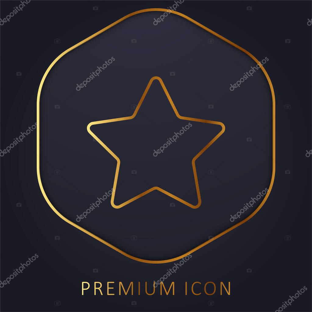 Bookmark Star golden line premium logo or icon