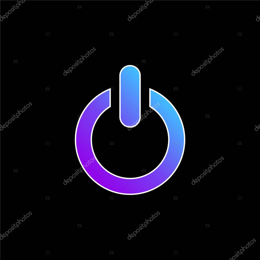 Big Power Button blue gradient vector icon