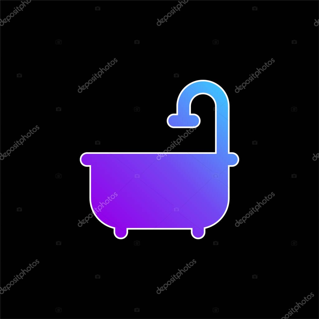 Bathtub blue gradient vector icon