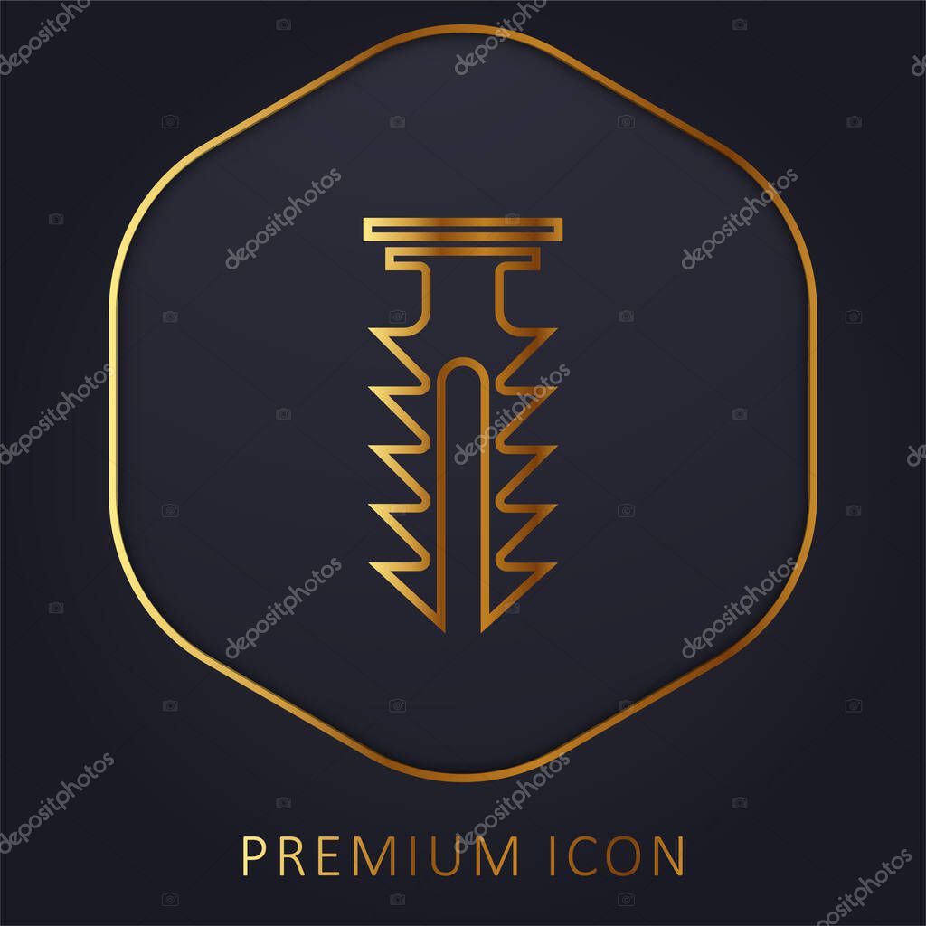 Anchor golden line premium logo or icon