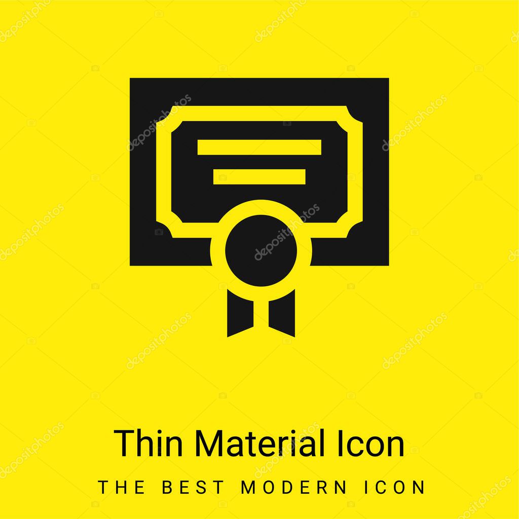 Award minimal bright yellow material icon
