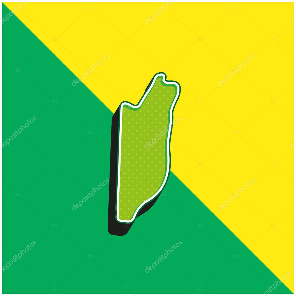 Belize Green and yellow modern 3d vector icon logo