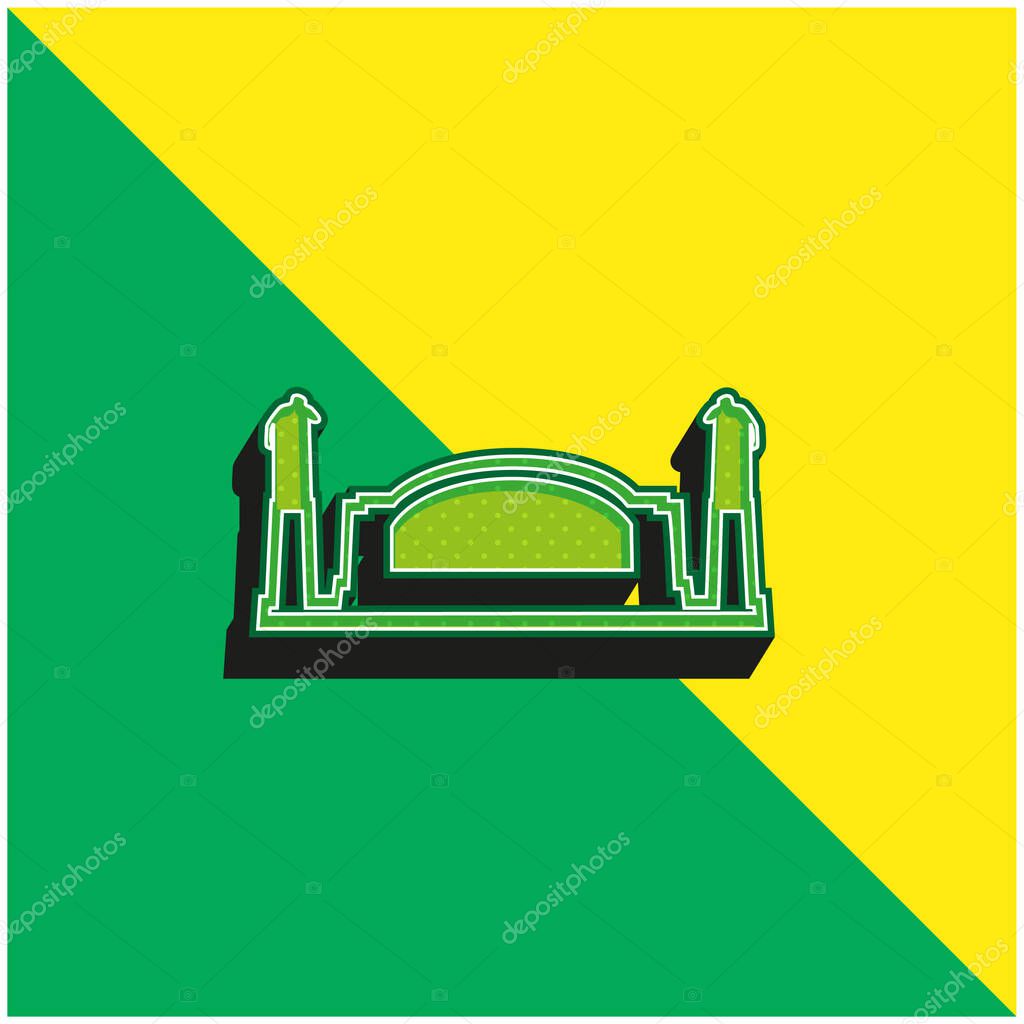 Bell Telephone Memorial, USA Green and yellow modern 3d vector icon logo