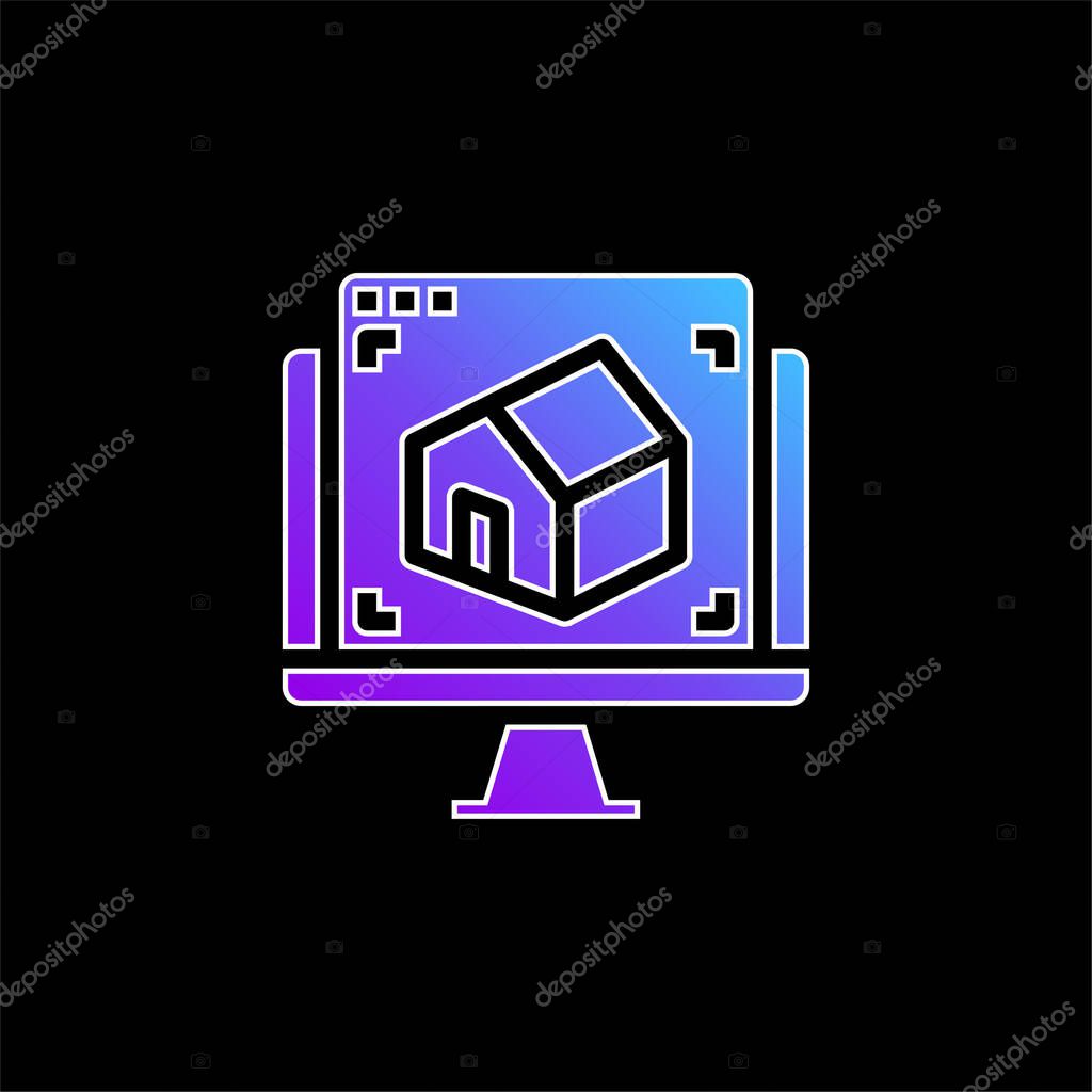 3d blue gradient vector icon