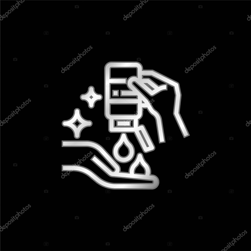Alcohol Gel silver plated metallic icon