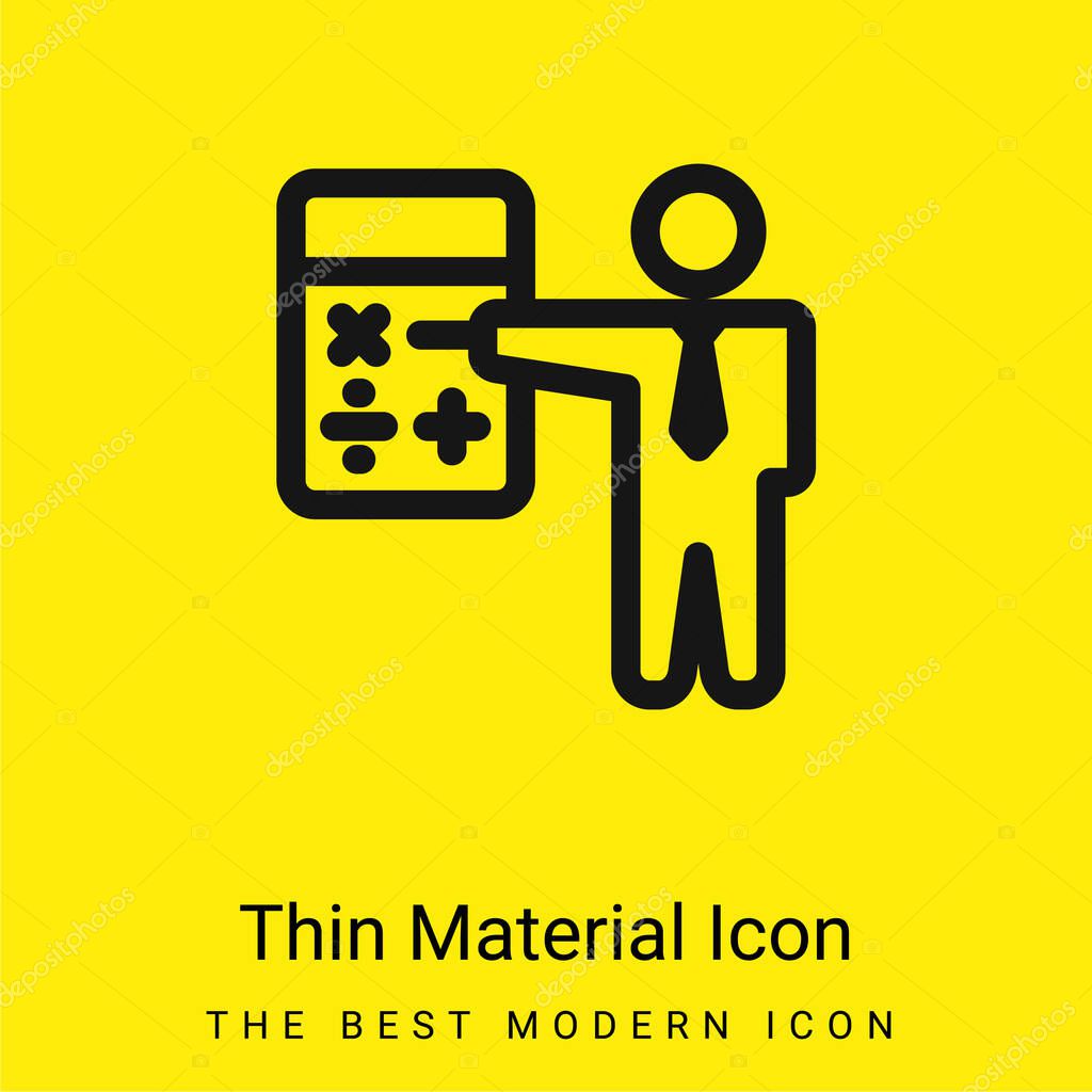 Accountant minimal bright yellow material icon