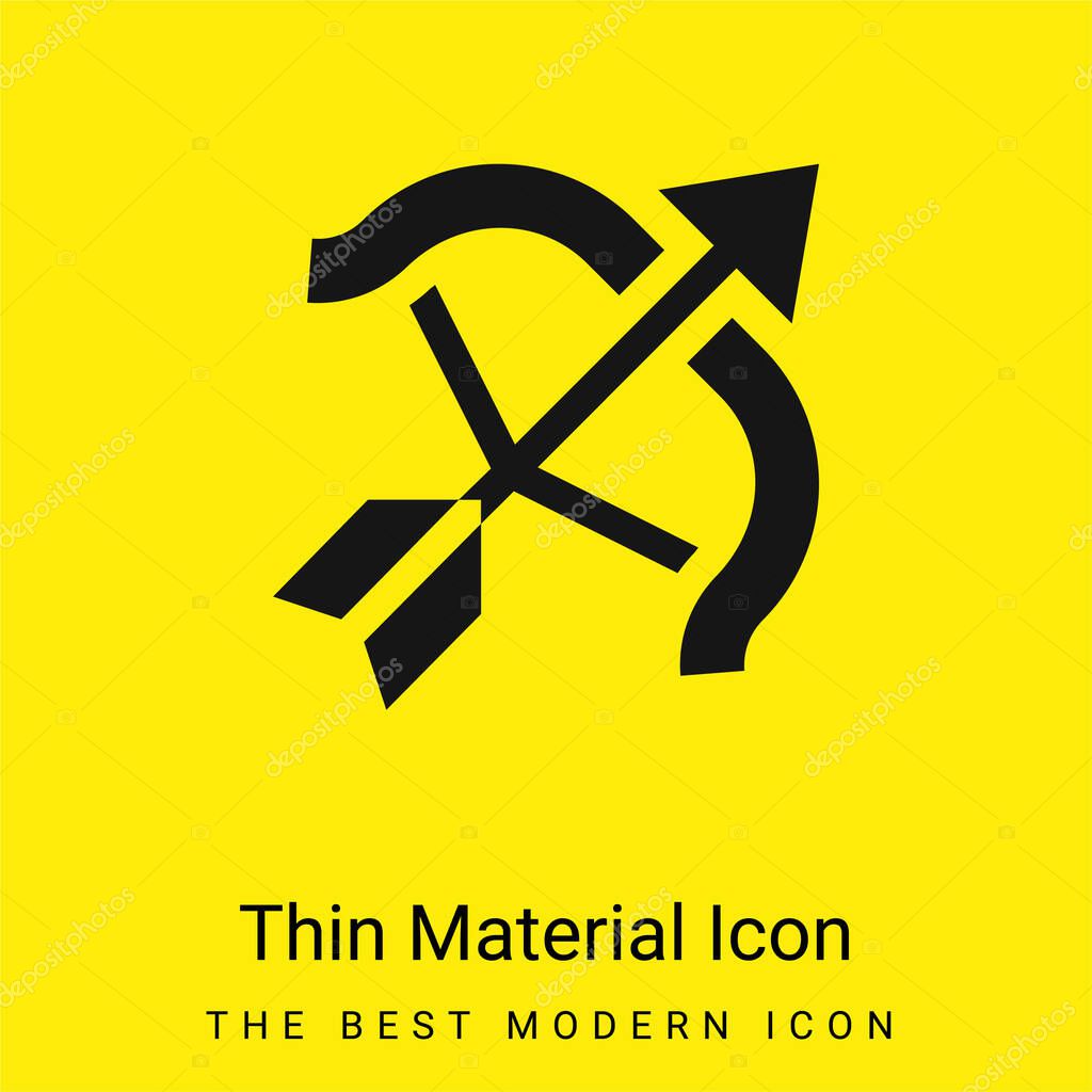 Archery minimal bright yellow material icon