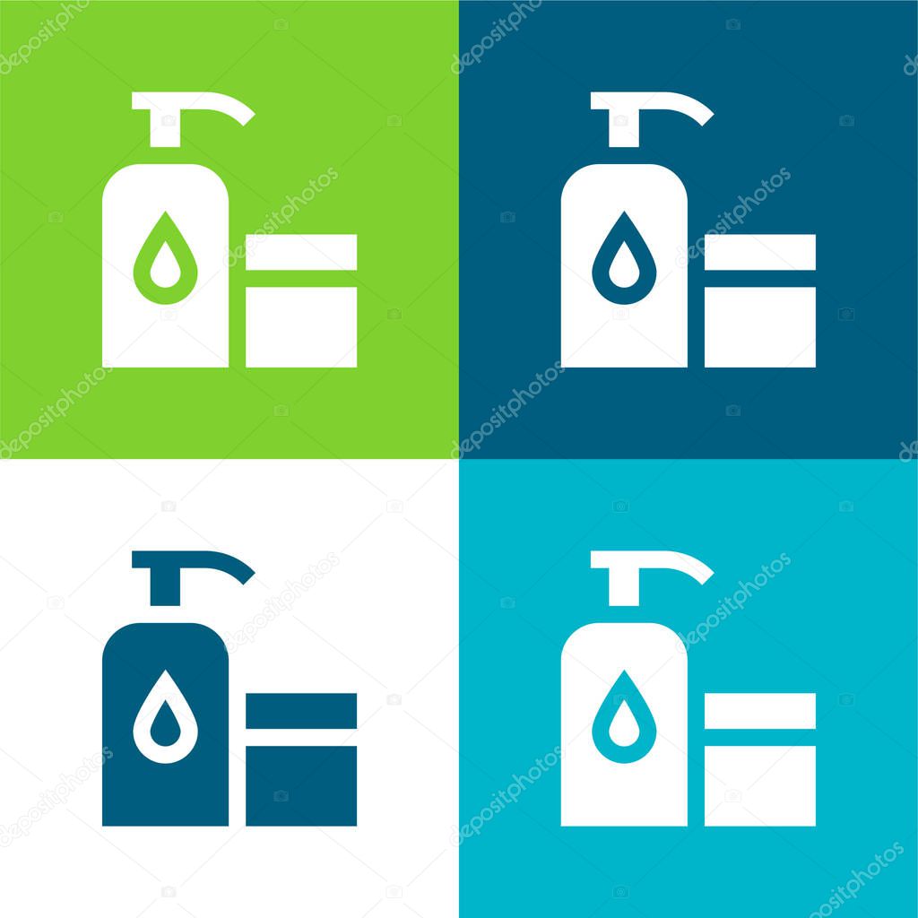 Baby Oil Flat four color minimal icon set