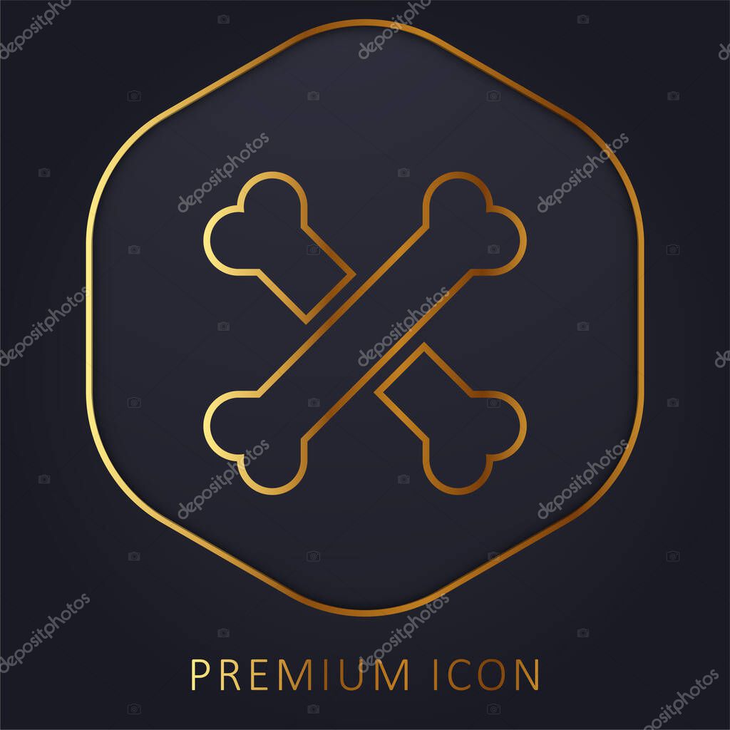 Bones golden line premium logo or icon
