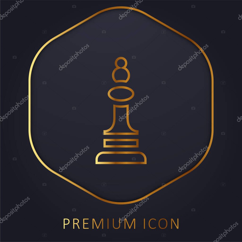 Bishop golden line premium logo or icon