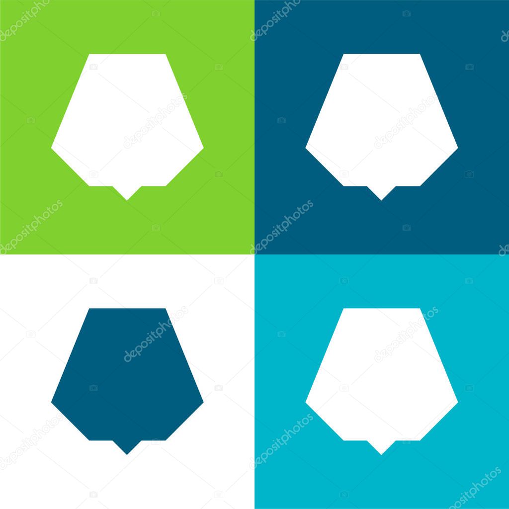 Black Nonagon Flat four color minimal icon set