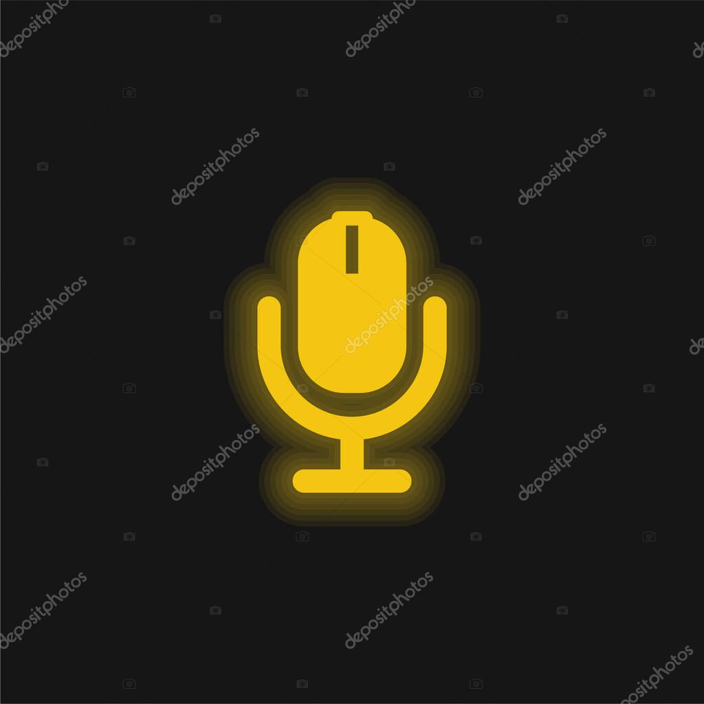 AD Radio yellow glowing neon icon