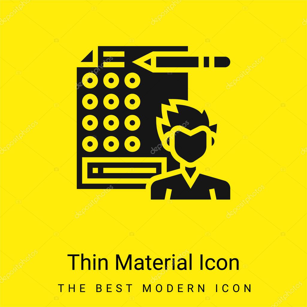 Answer minimal bright yellow material icon