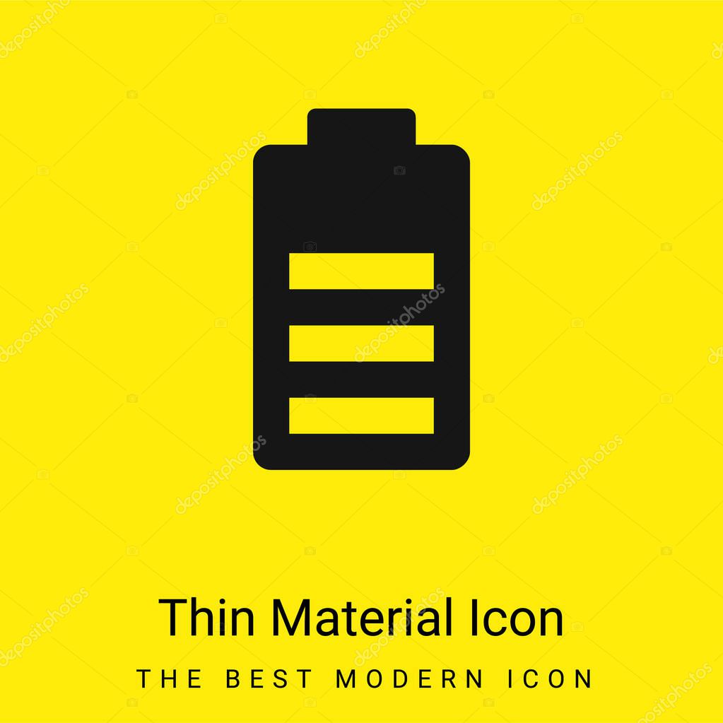 Battery minimal bright yellow material icon