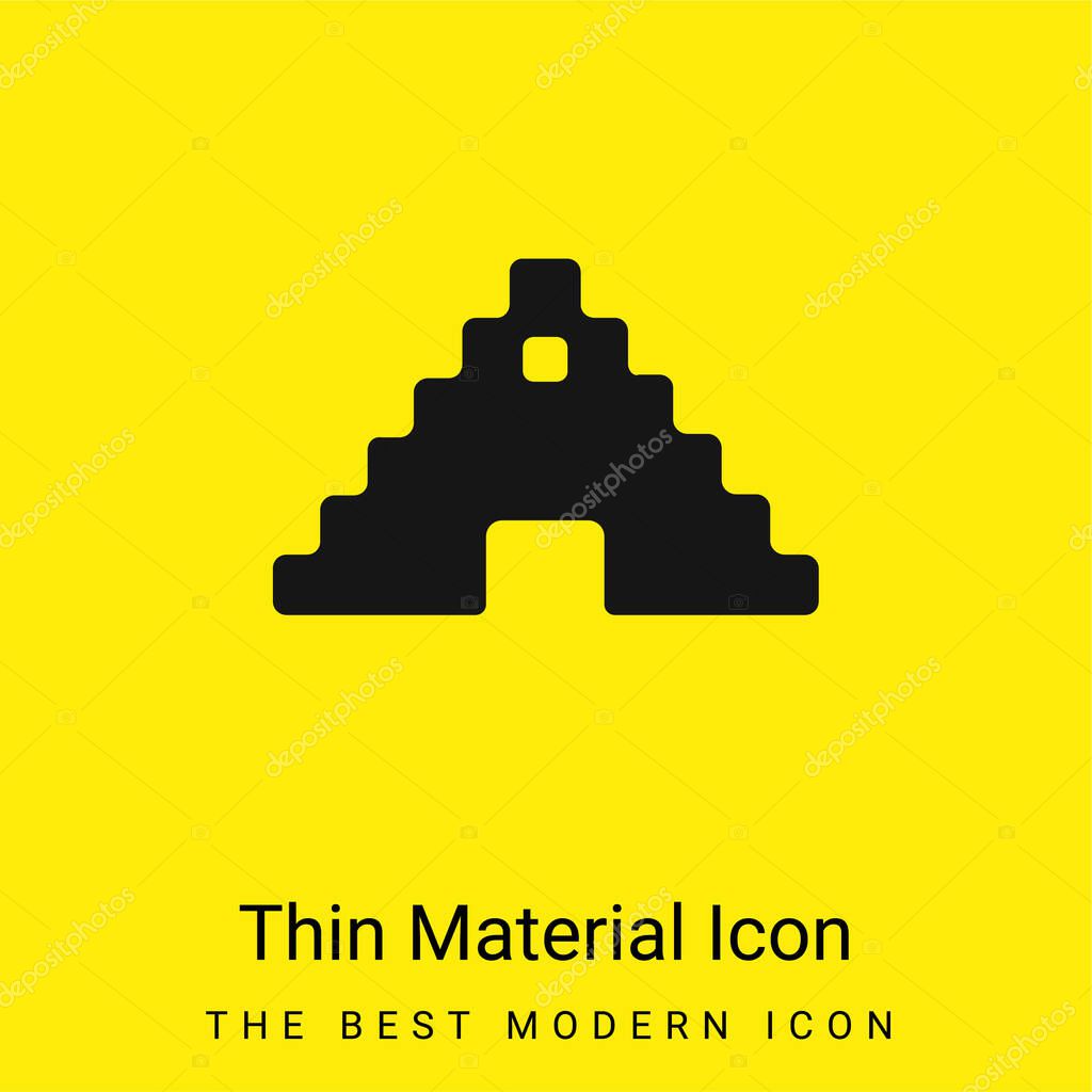 Aztec Pyramid minimal bright yellow material icon