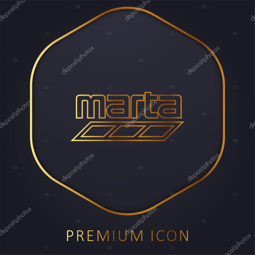 Atlanta Metro Logo golden line premium logo or icon