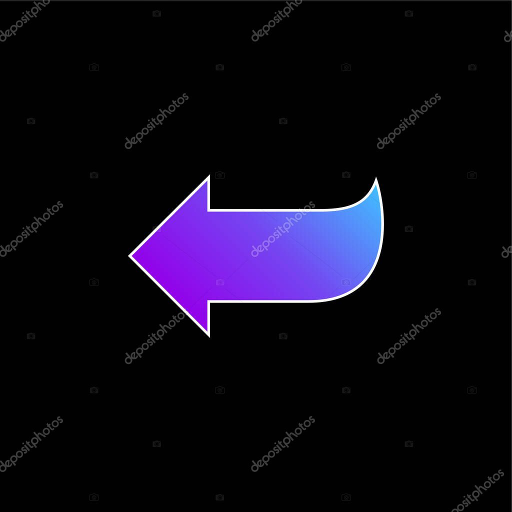 Arrow Shape Pointing To Left blue gradient vector icon