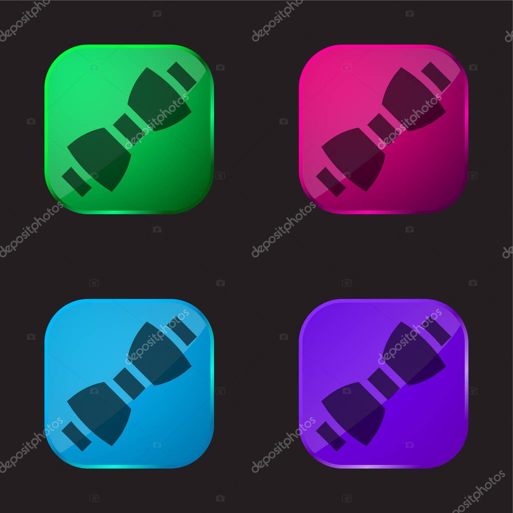Bow Tie four color glass button icon